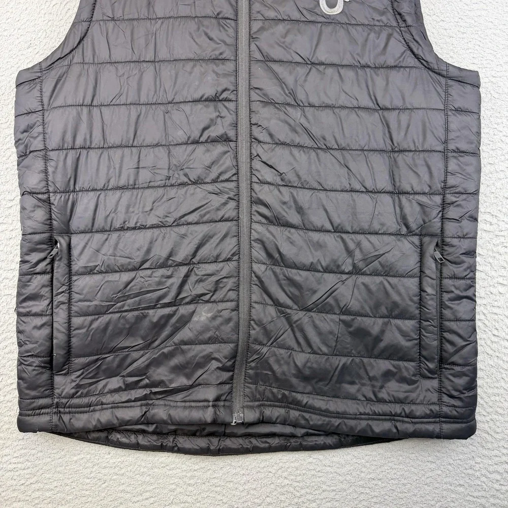 True‎ Religion Vest Mens Small Black Quilted Insulated Full Zip Puffer Logo